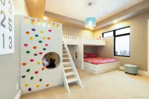 Kids bedroom with double decker beds